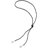 Black Beaded Lariat Necklace for Women Faceted Beads with Faux Pearl Drops Elegant Y-Shaped Necklace