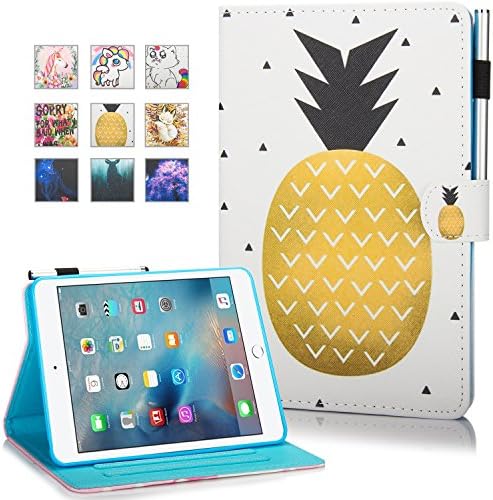 iPad Pro 10.5 Inch Case, iPad Air 3 Case 2019, MonsDirect PU Leather Folio Case Smart Wake Sleep Kickstand Case with Card Slot for 2019 iPad Air 3/2017 iPad Pro 10.5", 04 Pineapple