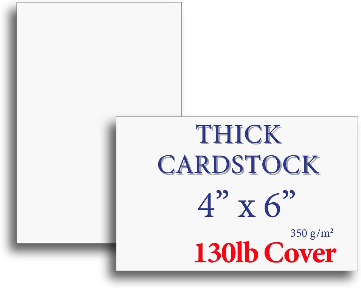 Extra Heavy Duty 130lb Cover Cardstock 4" x 6" Bright