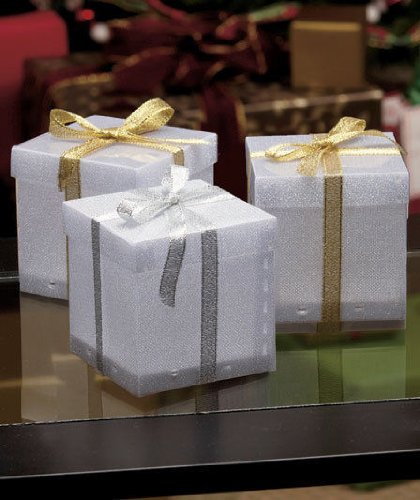 Medium Color-Changing LED Gift Box Set Holiday Christmas Décor
