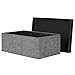 Creative Scents Black & White Herringbone Design Pattern Fabric Storage Box, Lidded Shelf-Storage Bin, Decorative Closet Organizer Basket + Faux Leather Lid