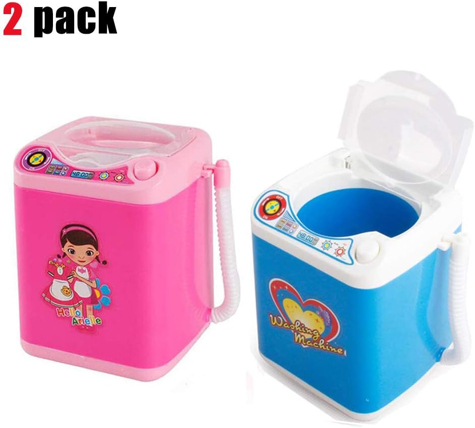 2 Pack Makeup Brush Cleaner Mini Washing Machine toys Device Automatic Cleaning Washing Machine for Brushes, Sponge and Powder Puff