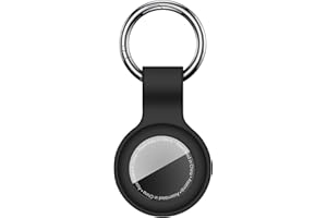 Linsaner 1|2|4 Pack for AirTag Holder Compatible with Air Tag Case Keychain Silicone for air tagholder Key Ring Chain for Apple for GPS Item Finders Accessories, for Bags, Pets, Kids, Luggages, Black