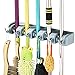 DayBuy Mop and Broom Holder Wall Closet Mounted with 5 Position and 6 Hooks Organizer Rakes Automatic Handle Grips Household Tool and Garage Storage Organization Racks