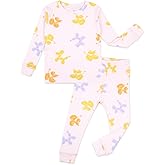 moimoln Sibling Matching 6M-8Y Soft Warm Cotton Modal Character Long Sleeve Snug-Fit Pajama Long Sleeve Sleepwear Daily