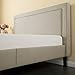 ZINUS Mckenzie Upholstered Detailed Platform Bed, Mattress Foundation, Easy Assembly, Strong Wood Slat Supports, Queen