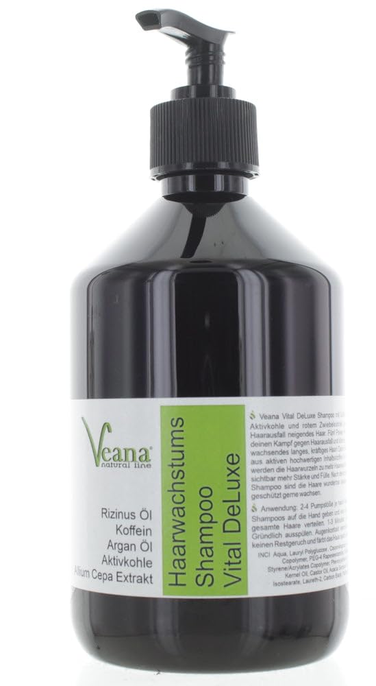 Veana Haarwachstums - Shampoo Vital Deluxe (500ml) - Hair Wax - Shampoo, Detangling Hair, Hair Shampoo Approx. Hair Loss To Stops And Hair Growth To Reaktivieren and To Speed Up