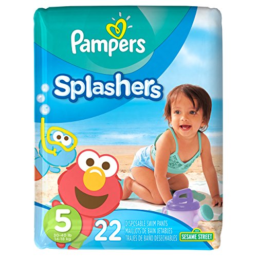 Pampers Splashers Swim Diapers Size 5, 22 Count (Pack of 6)