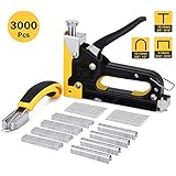 Amazon Com Staple Gun With Remover 3 In 1 Heavy Duty Staple Nail Steel Gun Kit With 1800 Staples Upholstery Stapler For Fixing Material Decoration Carpentry Furniture Doors And Windows Office Products