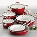 Tramontina 80110/202DS Gourmet Ceramica Deluxe Cookware Set, PFOA- PTFE- Lead and Cadmium-Free Ceramic Exterior & Interior, 10-Piece, Metallic Red, Made in Italy