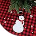 VGIA 48 inch Christmas Tree Skirt Red and Black with Snowman Christmas Decoration
