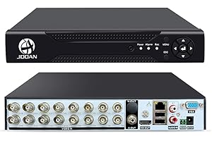 JOOAN 16CH CCTV Security 1080P DVR [H.265+ NVR 6-in-1 Hybrid DVR ] 16 Channel Recorder Cloud Remote Digital Video Recorder Su