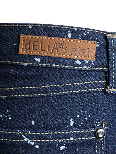 dELiAs Girls Soft Stretch Denim Bermuda Style Shorts (2 Pack), Paint Splatter, Size 14