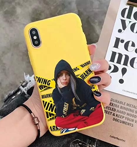 Phone Case for iPhone 5 5s se 6 6s 7 8 Plus Xs max Xs X Billie-Eilish Cute Design Slim Bumper TPU Yellow Case Cover (iPhone Xs max)