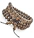 FIBO STEEL 8mm Wood Beaded Bracelet for Mens Womens Necklace Buddhist Beads Elastic