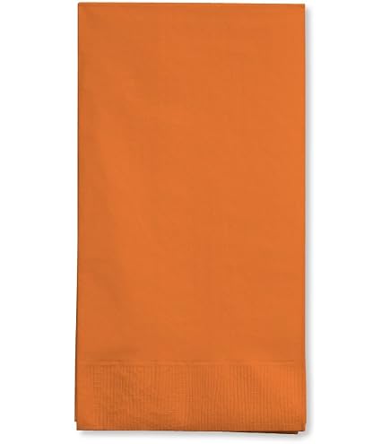 Creative Converting Papierservietten – 3-lagig, Sunkissed Orange, 50 Stück (16,5 X 16,5 Cm) | Mit Münzrand-Prägung