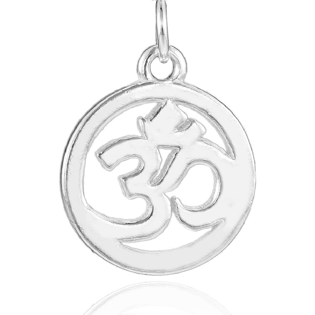 Sterling Silver OM Charm 925 Silver OM Pendant for Yoga Meditation Bracelet Necklace
