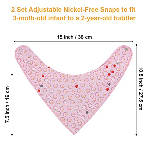 Baby Bibs, 8-Pack Kirecoo Bandana Drool Bibs Baby Girl Bibs for Drooling and Teething, 100% Organic Cotton and Super Absorbent Drool Hypoallergenic Bibs, Baby Shower Gift