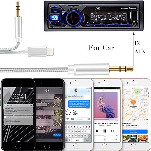 iPhone 7 Aux Adapter, DISDIM Aluminum [Anti-oxidation] Lightning Port to Audio Jack Cable with Male Extend 3.5mm Adapter Cord for iPhone 7 / 7 Plus / 8 / 8 Plus,iOS 11,Android Smartphone to Car Stereo - Thumbnail 5