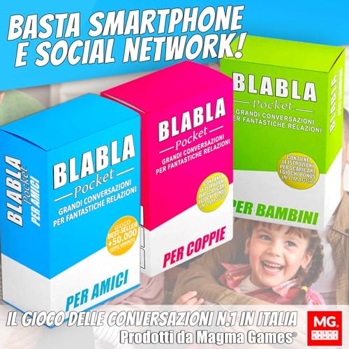 BLABLA Pocket for Friends | Conversation Cards – Board Games for Adults and Children – Board Game for 2 Players Up – Board Games to Meet Each Other – Games in Box for Parties