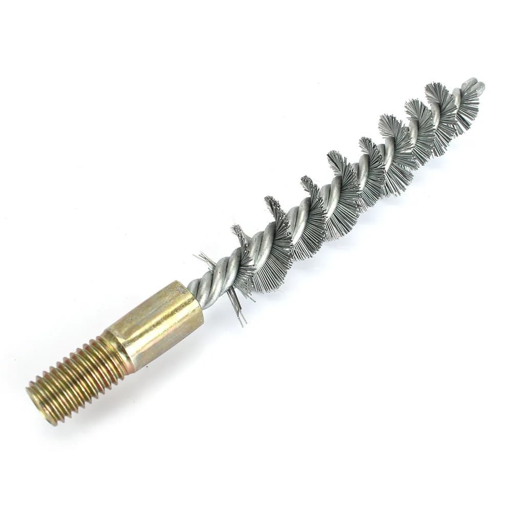 MiJunHD Steel Wire Tube Cleaning Brush, 18mm Round Chimney Cleaning Brush, M6 Thread Interface for Plumbing and Mechanical (1Piece)