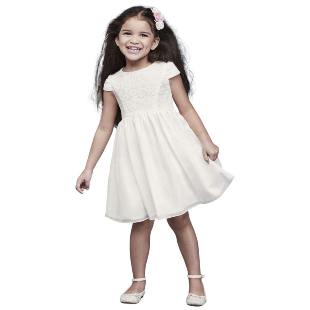 Lace Bodice Cap Sleeve Flower Girl/Communion Dress Style OP259