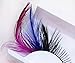 Dorisue Rainbow lashes Black Blue Purple Feather eyelashes Costume halloween eyelashes show False Eyelash Feather lashes Feather extensions for Women Girls at Dramatic events