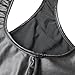 YiZYiF Men's Black Leather Like Bodysuit Gay Muscle Singlet Halter Ultra Briefs Medium