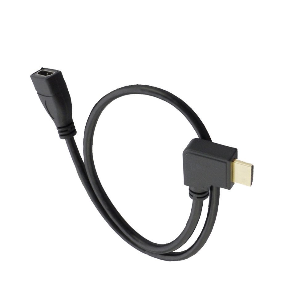 LiKuCo 20" 50CM 90 Degree Right Angled HDMI Male to Female Extension Cable Adapter Connector (Right Angled)