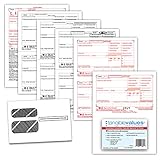 W-2 Tax Forms 2019 - Tangible Values 4-Part Laser Tax Form Kit with Envelopes - Accounting & QuickBooks Software Compatible, 25 Pack