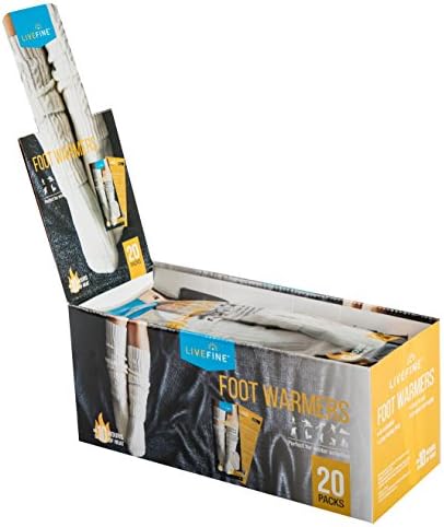 LiveFine Adhesive Foot Warmers – 9 Inches - Long-Lasting Air Activated – Up to 10 Hours of Warmth for Outdoor Construction, Winter Sports, Football Tailgating & More – 20 Pairs