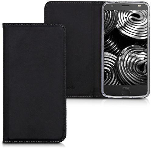 kwmobile Flip Case for Motorola Moto Z2 Force - Smooth PU Leather Slim Folio Cover Protective Phone Holder - Black kwmobile Flip Case for Motorola Moto Z2 Force - Smooth PU Leather Slim Folio Cover Protective Phone Holder - Black