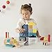 Petit Collage Solid Wooden Animal Town Building Blocks for Kids 18+ Months, 14 Unique Shapes, Activity Toys Designed with Safe Materials, 26 Count