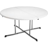 LIFETIME 25402 Commercial Round Fold in Half Table, 5 Feet, White Granite