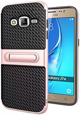 Aeman Galaxy J7 Case, Dual Layer Rugged Hybrid Scratch Resistant Armor with Kickstand Protective Back Cover for Samsung Galaxy J7 J710 2016 Edition Rose Gold