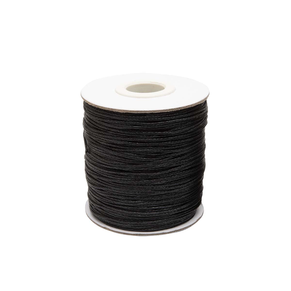 Realm Waxed Cord Cotton - Bracelets, Necklaces, Jewellery Thread, Shamballa Macrame (1mm Black - 6m)