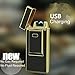 Windproof Flameless Electronic Pulse Arc Cigarette Lighter USB Charging Cigar Lighter Rechargeable No Gas Souvenir gentlemen Cigarette Lighter metal lighter novelty torch lighter-Black