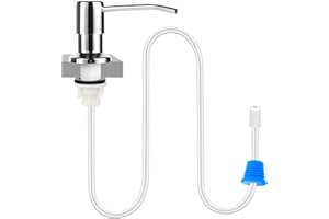 ALWANTA Dish Soap Dispenser for Kitchen Sink, Countertop Sink Soap Dispenser Water Pump with 47” No-Spill Extension Tube Kit Design for Kitchen Bathroom (Chrome)
