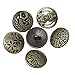 PEPPERLONELY Brand 10PC Antique Bronze Sewing Metal Buttons Round Flower Pattern Carved 17mm