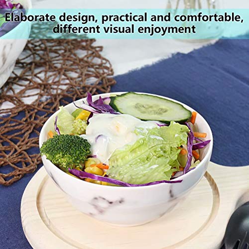 77L Porcelain Soup Bowls, [Set of 8] 8.45 FL OZ (250 ML) White Ceramic Soup/Cereal Bowls, Marble Serving Bowls Set for Soup, Ice Cream, Cereal, Salad, Pasta and More (4.5 Inches Diameter) - Thumbnail 2