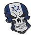 SpaceAuto Skull Head w/ Flag of Israel Military Tactical Morale Badge Hook Loop Fastener Patch 3.54