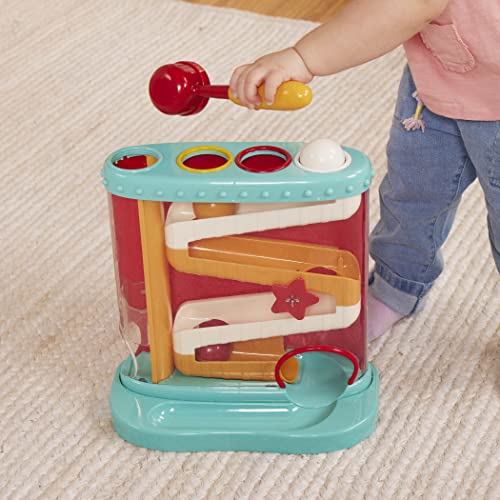 Battat Pound & Roll Baby Activity Toy Station with 1 Toy Hammer & 4 Balls for Kids 12 Months