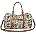 BAOSHA HB-29 Ladies Women Canvas Carry-on Weekender Bag Travel Duffel Tote Bag Weekend Overnight Travel Bag (Light flower)