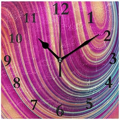 SHNUFHBD Silent Wall Clock Red Earth Pattern Home/Office/Kitchen/Bedroom/Living Room 7.877.87Inch