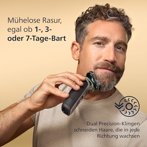 Rasierer i9000 Prestige, Nass- und Trockenrasierer für Herren mit integriertem Trimmer, dunkelgrau, Drucksensor, Reinigungsstation, Ladestation und Reiseetui (Modell XP9202/30)