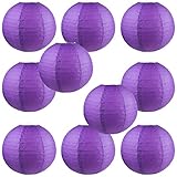 WYZworks Round Paper Lanterns 10 Pack (Purple, 12