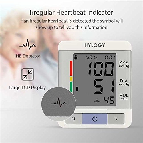Hylogy Wrist Blood Pressure Monitor Digital Full Automatic Measure Blood Pressure with Heart
