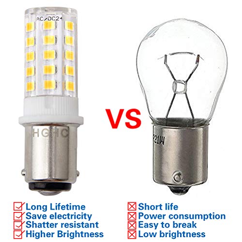 LED Ba15d 5W Light Bulb 24V AC/DC Warm White 3000K - Double Contact Bayonet Parallel Pin Base 1076 1130 1176 1142 LED 35W RV Replacement Bulb, for Car RV Camper Lighting(Pack of 2) - Thumbnail 2