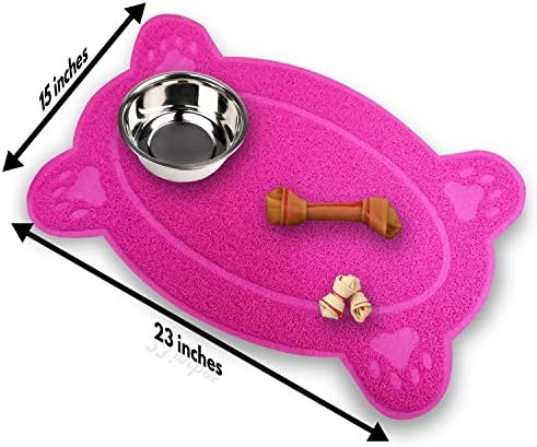 Pet Feeding Mat – Cat &amp; Dog Mats For Food &amp; Water - Flexible and Easy to Clean Feeding Mat - Non-Slip Waterproof Feeding Mat For Dog Food &amp; Water Bowls, Cat litter &amp; More – Easy To Clean &amp; BPA Free
