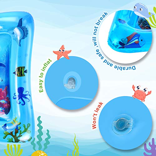 LUKAT Baby Water Play Mat Tummy Time Inflatable Mat for 3/6/9 Month Infants & Toddlers Sensory Toy Activity Center Early Development BPA Free